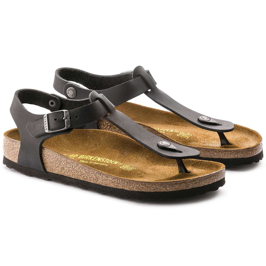 Birkenstock Kairo Oiled Leather Back Strap Sandals Black | dN8GisVmZED