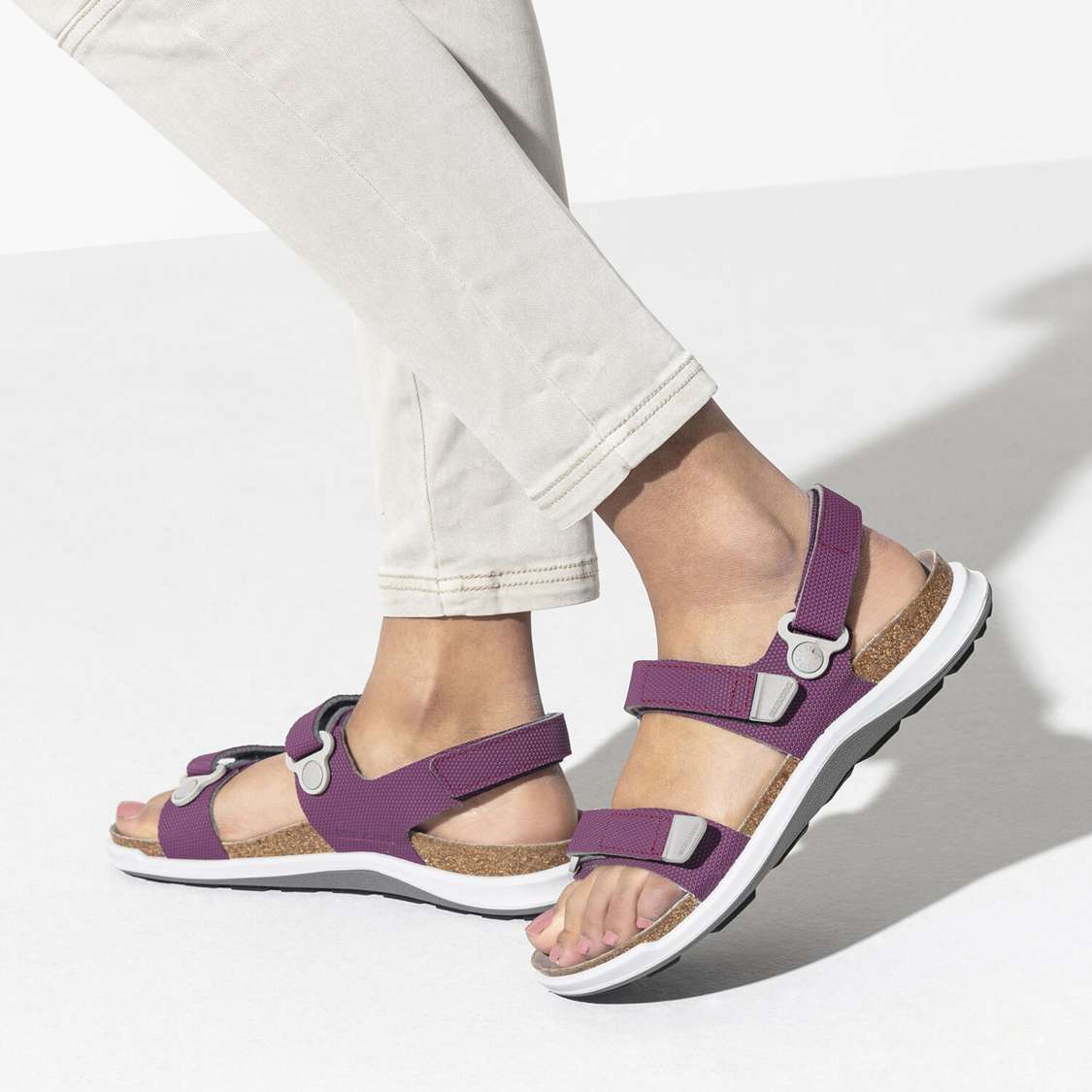 Birkenstock Kalahari Birko-Flor Back Strap Sandals Purple | GpDOUSXjzK6