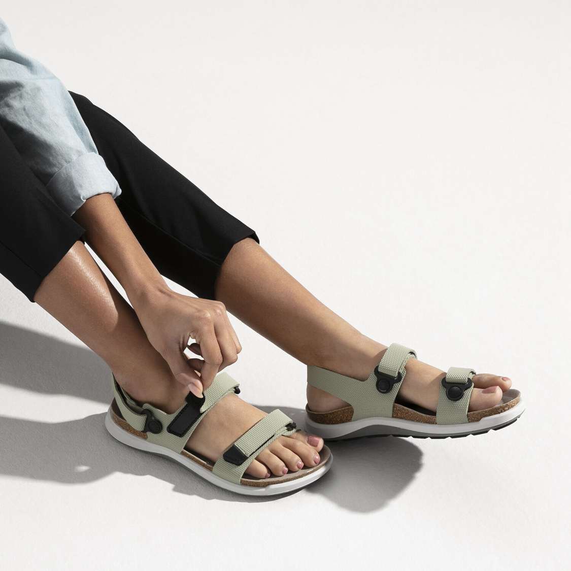 Birkenstock Kalahari Birko-Flor Back Strap Sandals Green | PWpmg2SzdaG