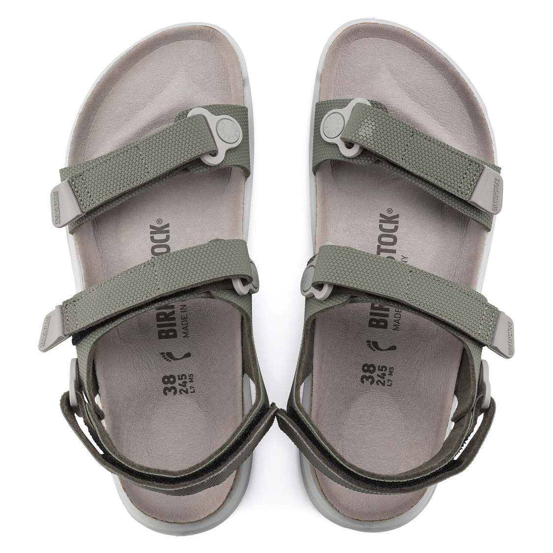 Birkenstock Kalahari Birko-Flor Back Strap Sandals Khaki | aHAHqgK684O