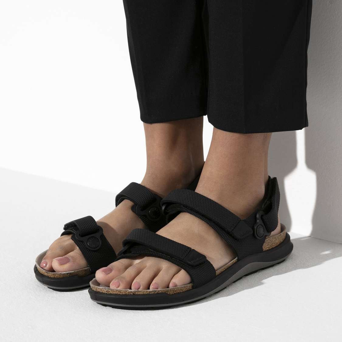 Birkenstock Kalahari Birko-Flor Back Strap Sandals Black | tRHaVER8b48