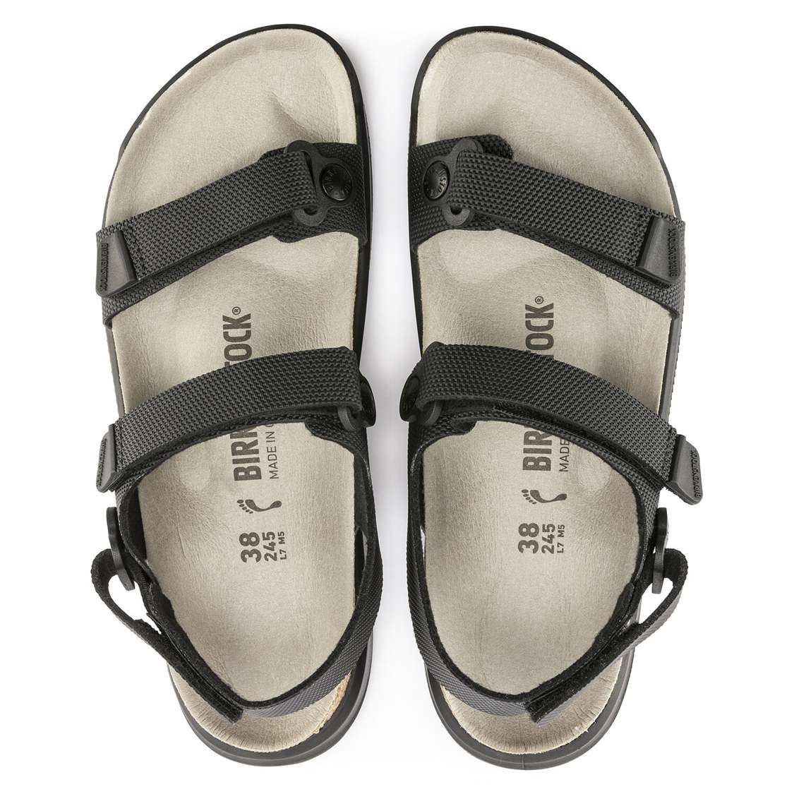 Birkenstock Kalahari Birko-Flor Back Strap Sandals Black | tRHaVER8b48