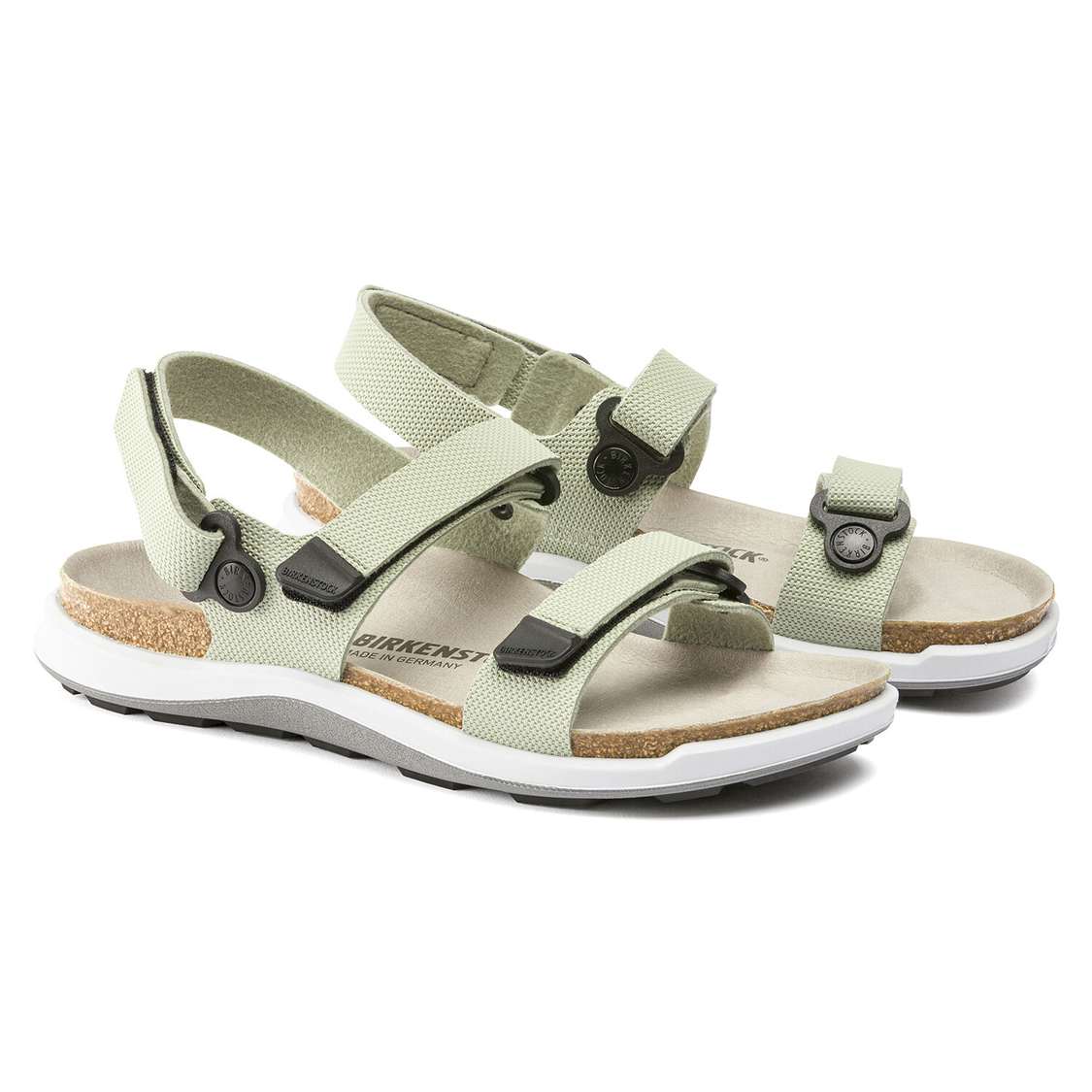 Birkenstock Kalahari Birko-Flor Two Strap Sandals Green | yCiFi3owPlO