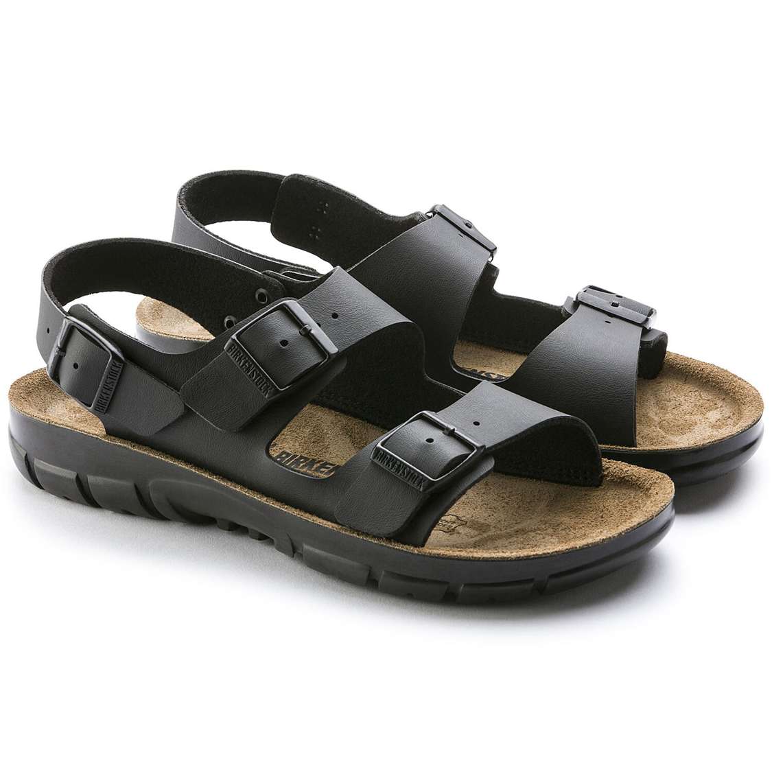 Birkenstock Kano Birko-Flor Back Strap Sandals Black | 694ZjdA3jlt