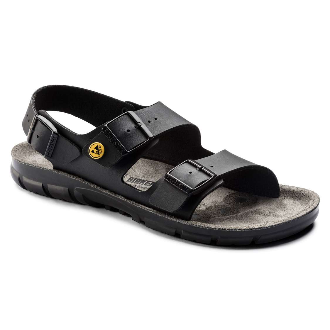 Birkenstock Kano ESD Birko-Flor Back Strap Sandals Black | YKr8EgPIrTB