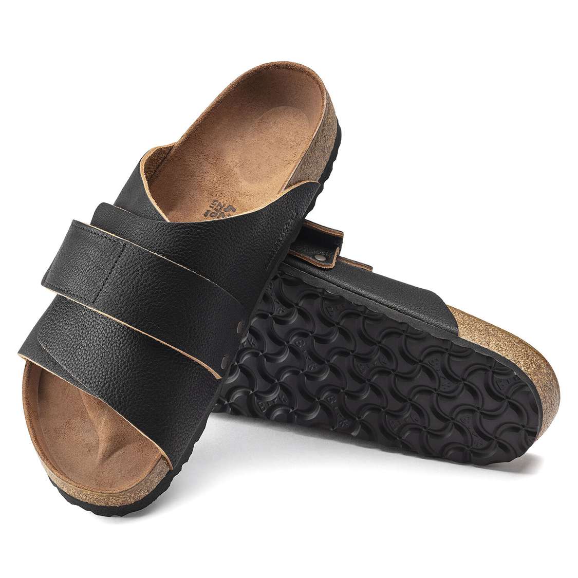 Birkenstock Kyoto Leather One Strap Sandals Black | eQHvkoaoO6r