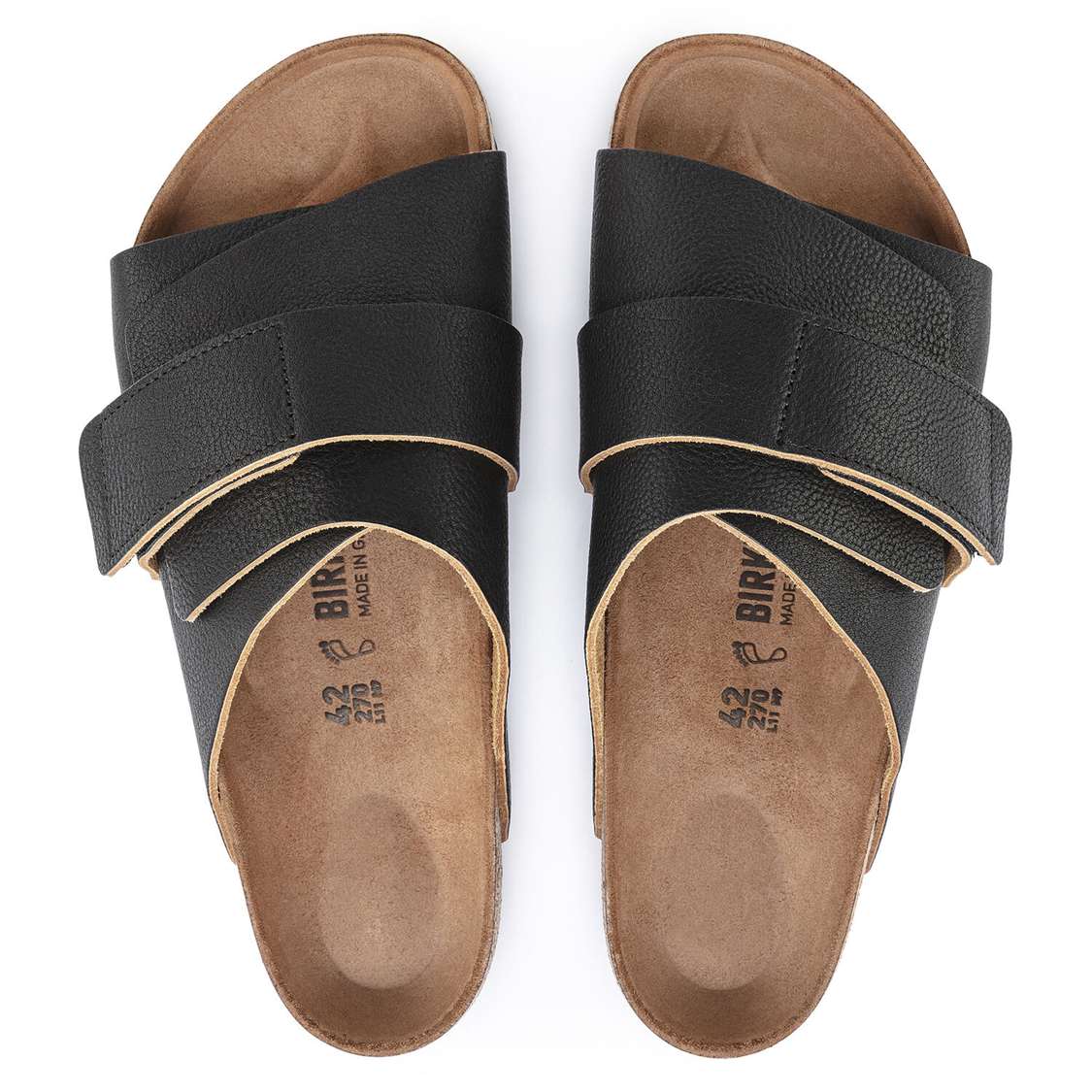 Birkenstock Kyoto Leather One Strap Sandals Black | eQHvkoaoO6r