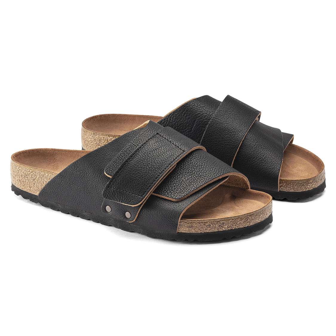 Birkenstock Kyoto Leather One Strap Sandals Black | eQHvkoaoO6r