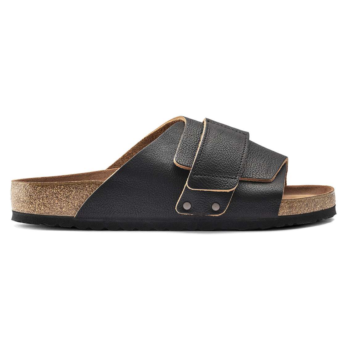 Birkenstock Kyoto Leather One Strap Sandals Black | eQHvkoaoO6r