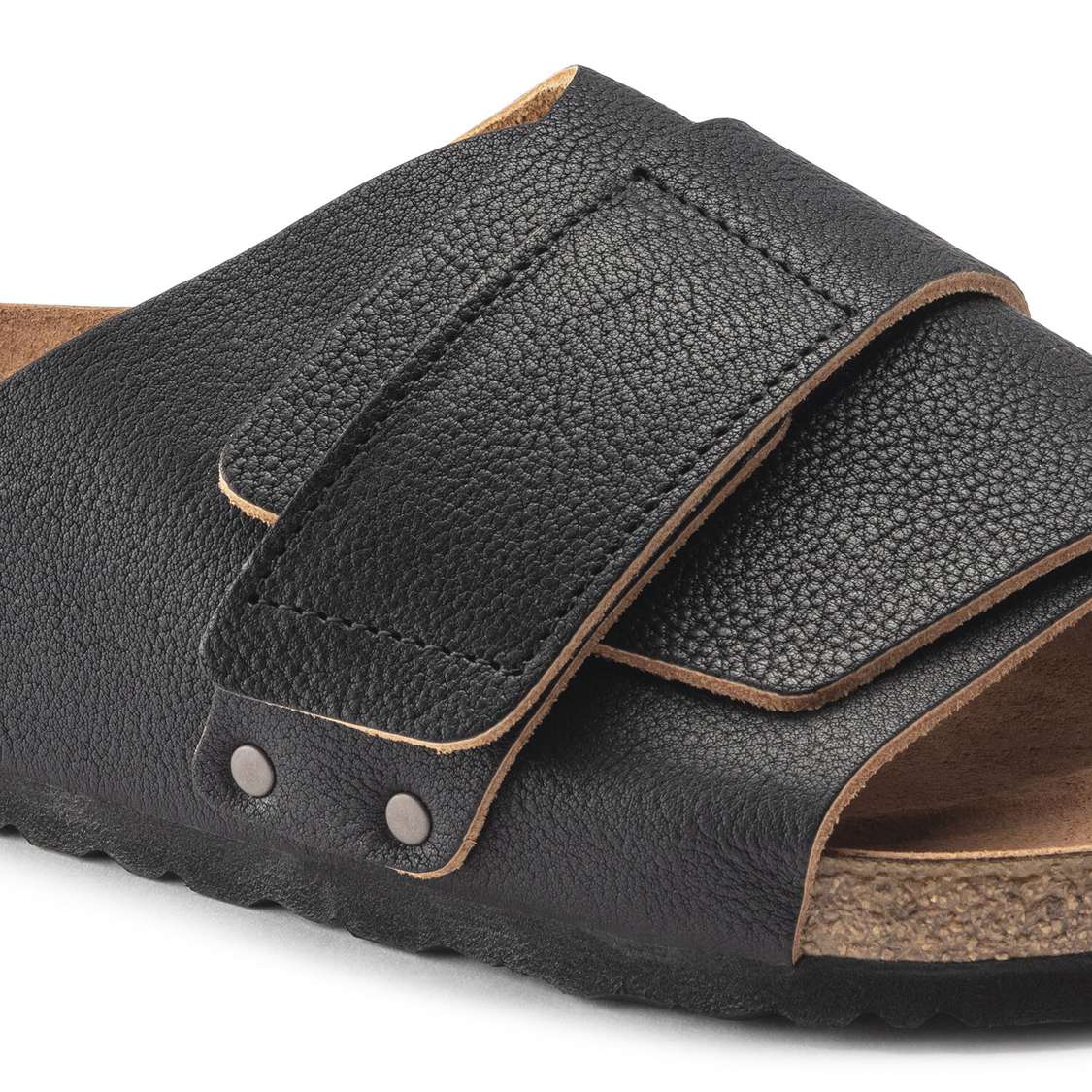 Birkenstock Kyoto Leather One Strap Sandals Black | eQHvkoaoO6r