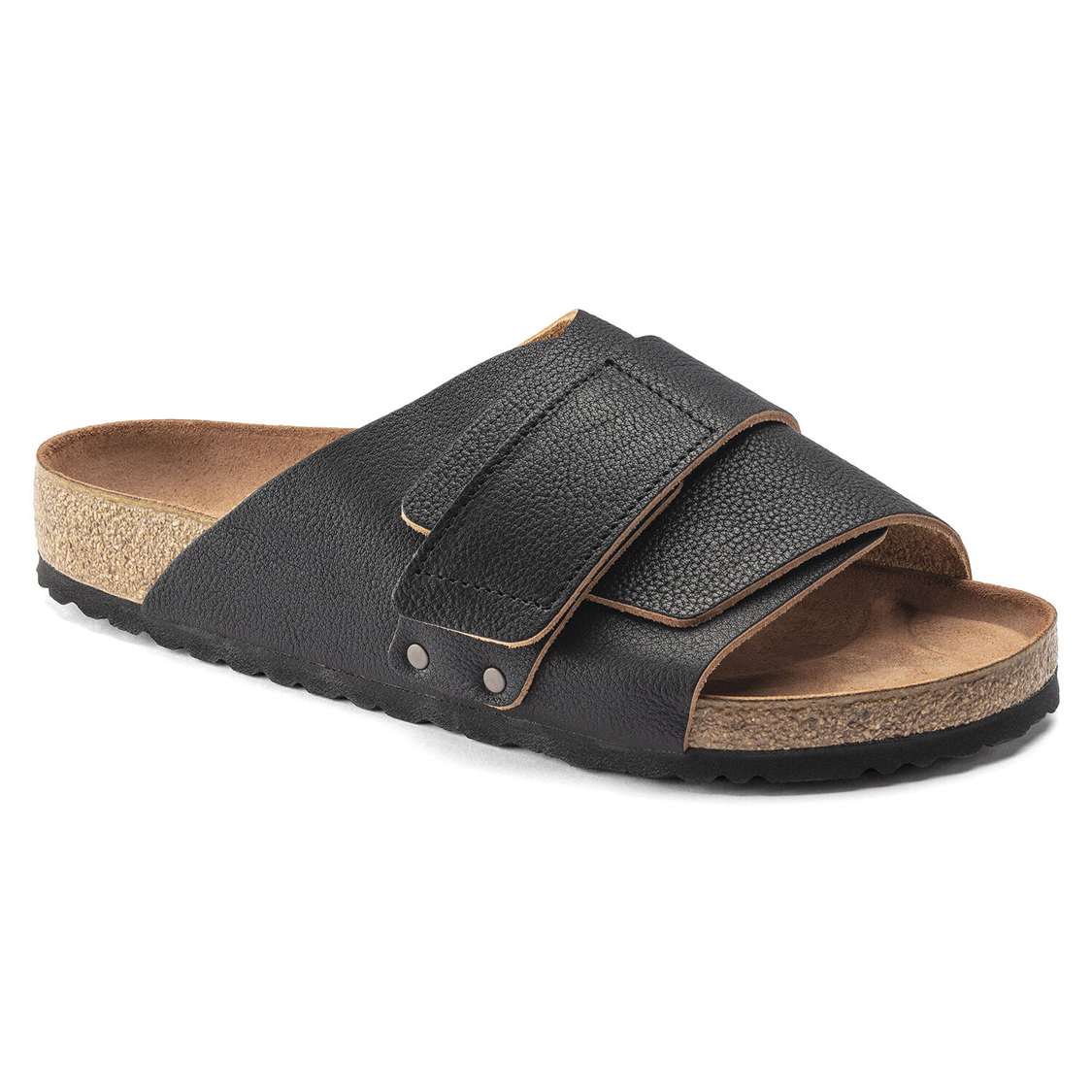 Birkenstock Kyoto Leather One Strap Sandals Black | eQHvkoaoO6r