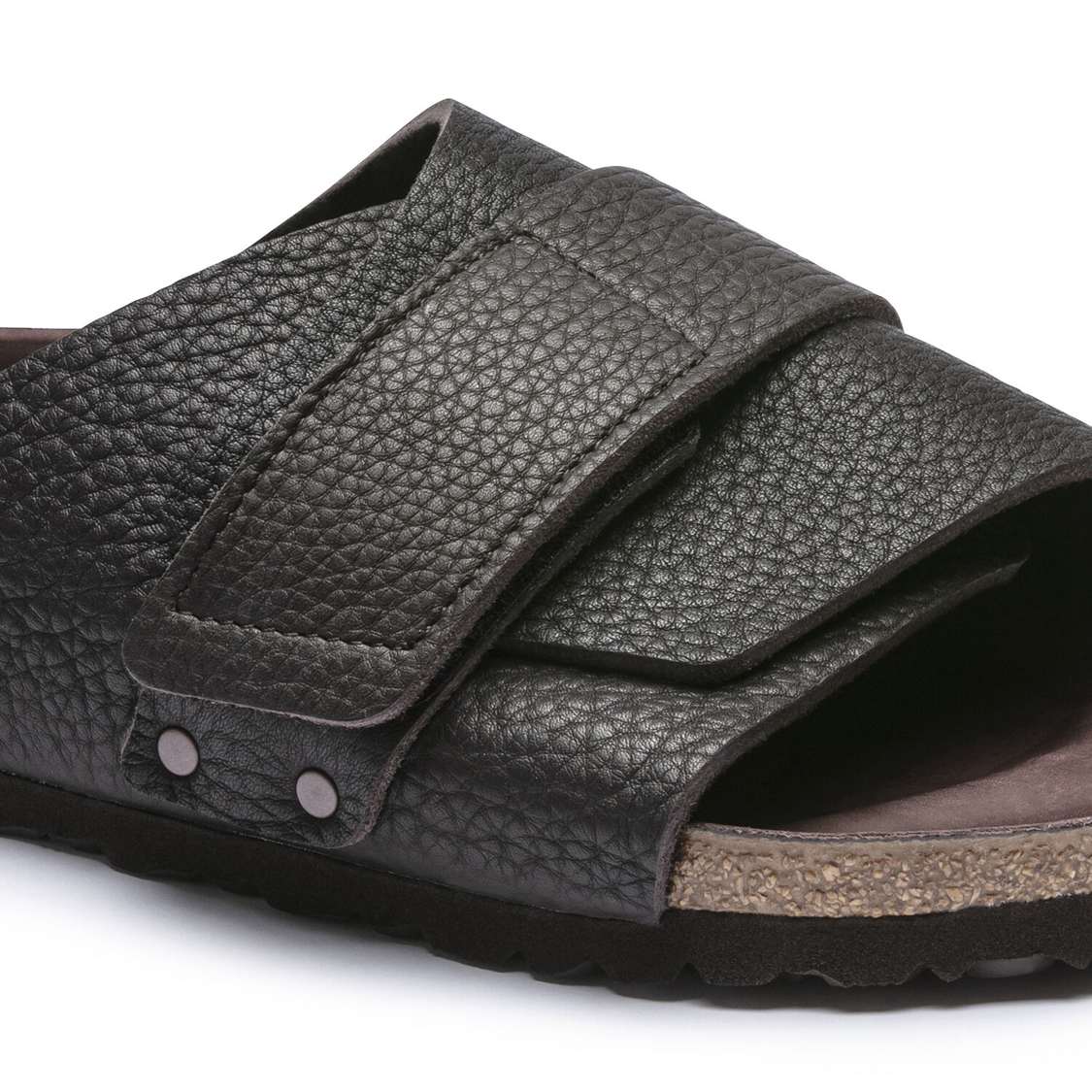 Birkenstock Kyoto Nubuck Leather One Strap Sandals Black | WCxxMIBHWQs