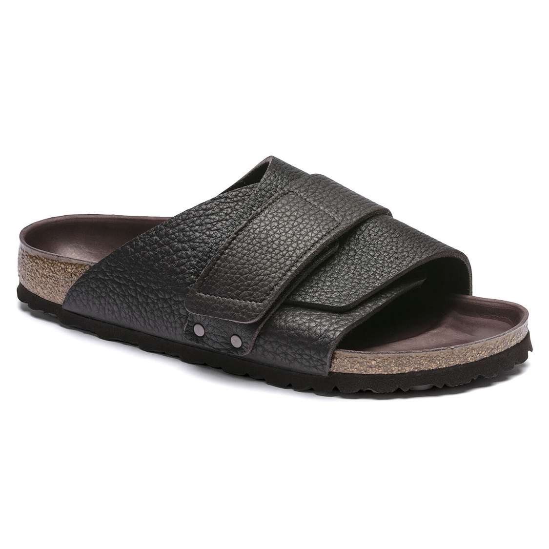 Birkenstock Kyoto Nubuck Leather One Strap Sandals Black | WCxxMIBHWQs