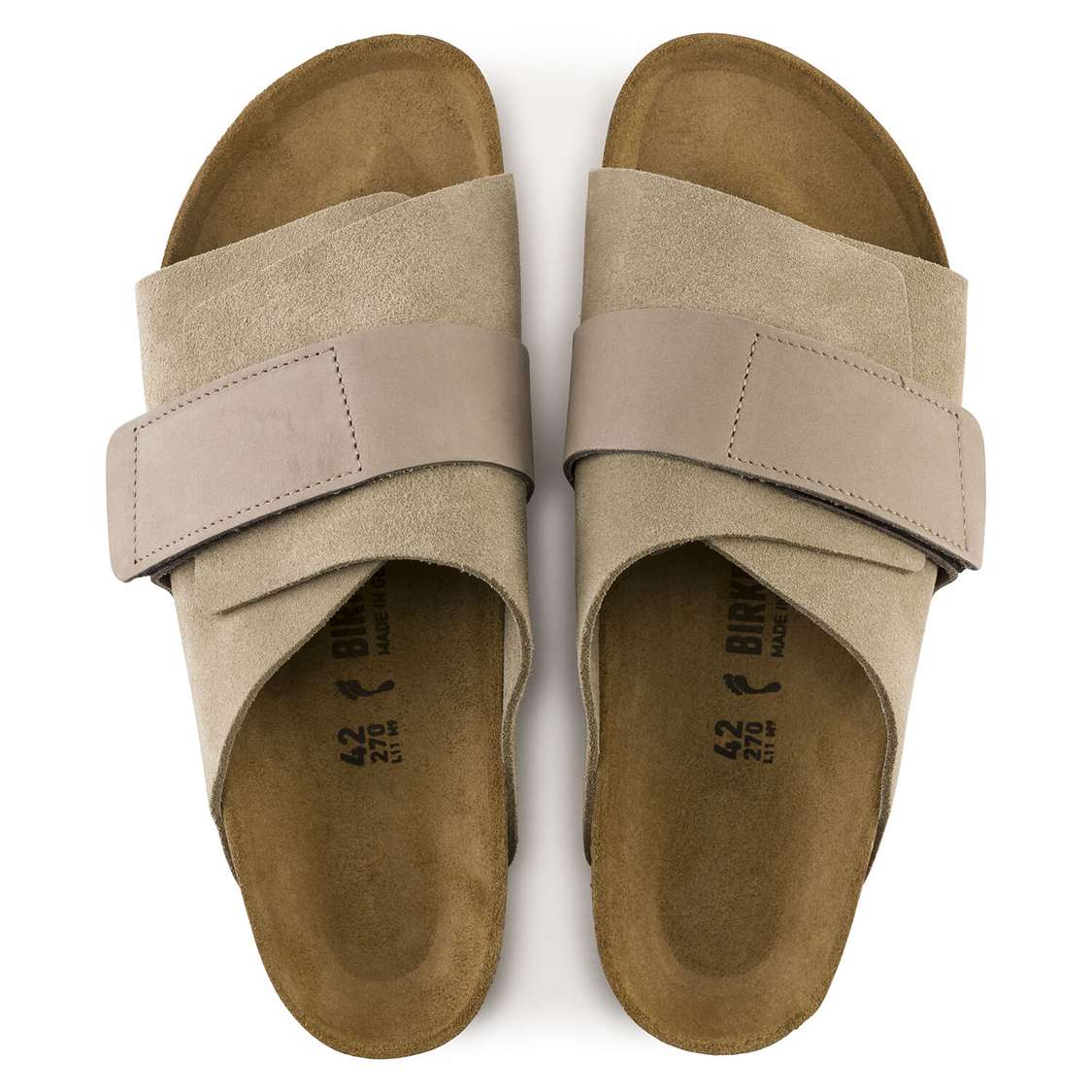 Birkenstock Kyoto Nubuck/Suede Leather One Strap Sandals Brown | 1wWBhj4mvSJ