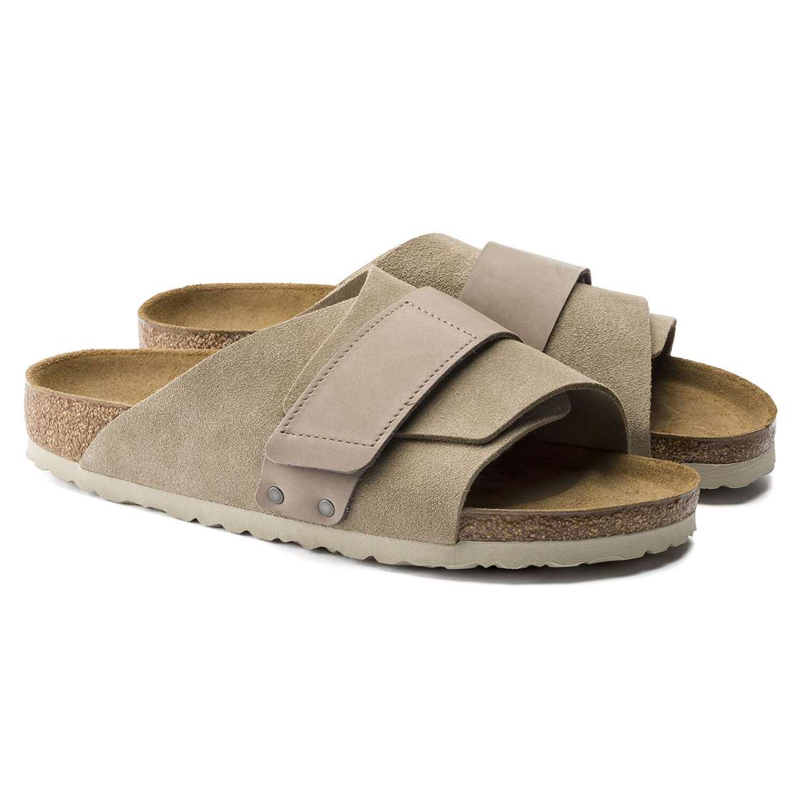 Birkenstock Kyoto Nubuck/Suede Leather One Strap Sandals Brown | 1wWBhj4mvSJ