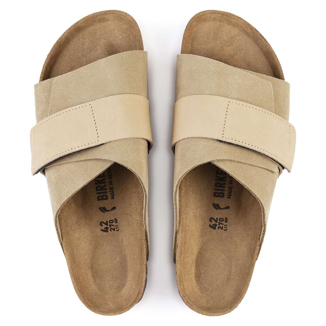 Birkenstock Kyoto Nubuck/Suede Leather One Strap Sandals Brown | 8wwrMbk3BTR