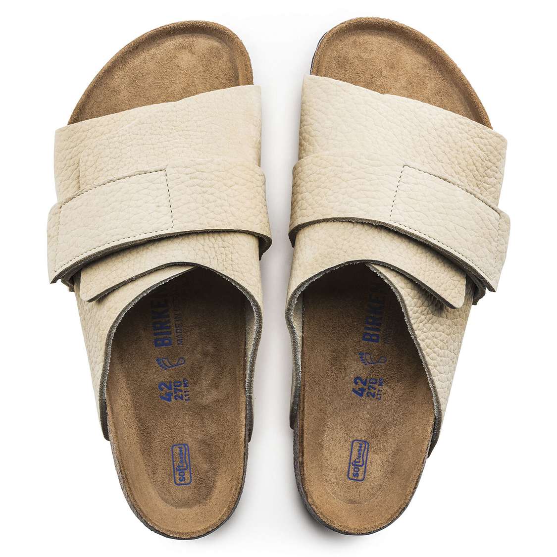 Birkenstock Kyoto Soft Footbed Nubuck Leather One Strap Sandals Yellow | rIEvsGsPy4F