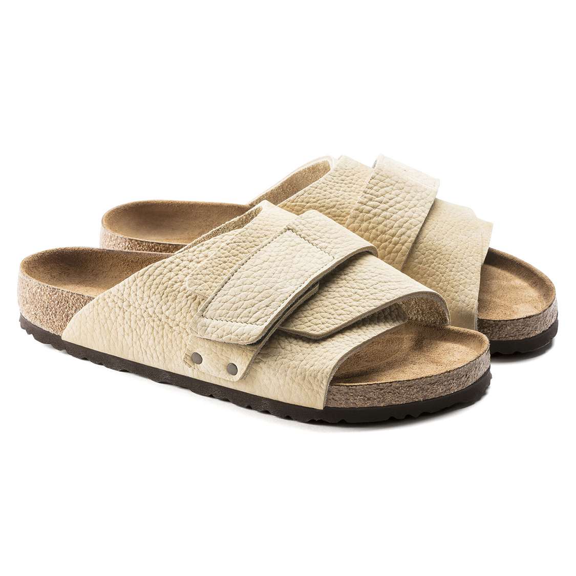 Birkenstock Kyoto Soft Footbed Nubuck Leather One Strap Sandals Yellow | rIEvsGsPy4F