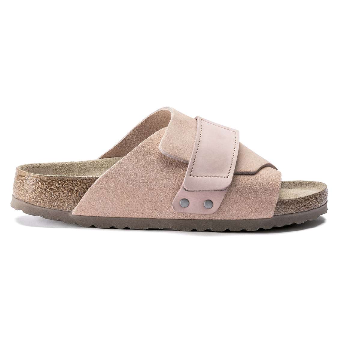 Birkenstock Kyoto Soft Footbed Nubuck/Suede Leather One Strap Sandals Pink | 32wdxFEASQG