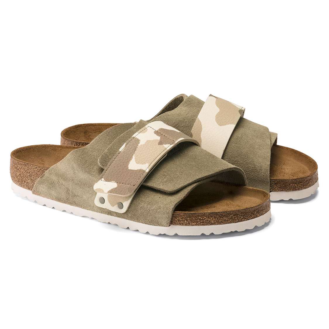 Birkenstock Kyoto Suede Leather/Birko-Flor One Strap Sandals Grey | wl3FF6vu9hR