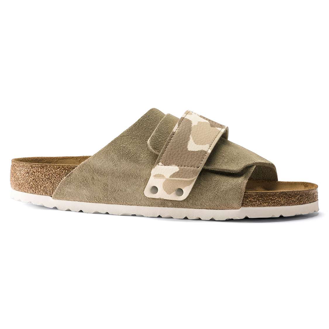 Birkenstock Kyoto Suede Leather/Birko-Flor One Strap Sandals Grey | wl3FF6vu9hR