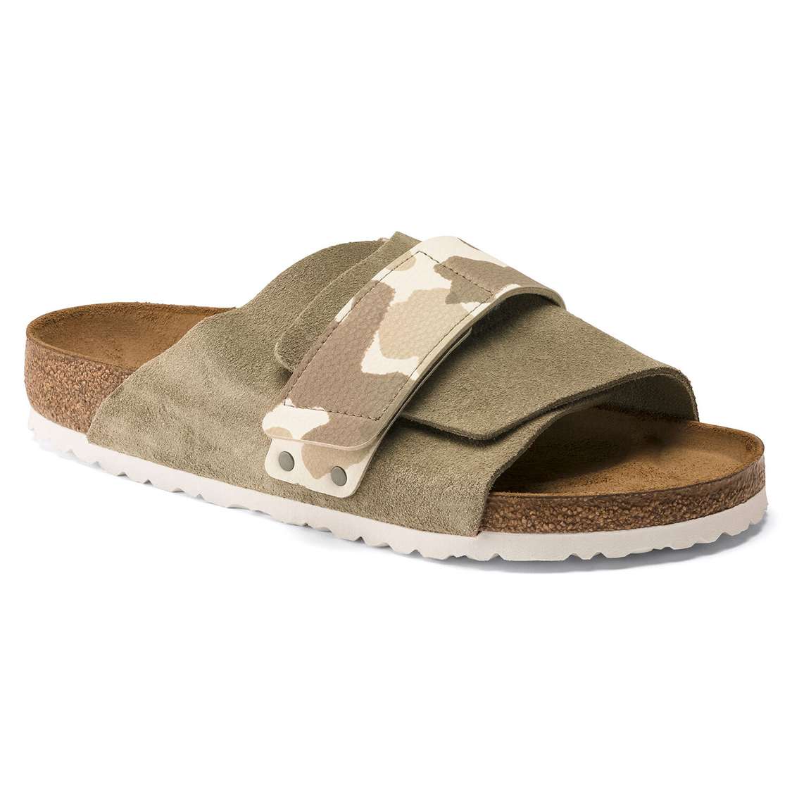 Birkenstock Kyoto Suede Leather/Birko-Flor One Strap Sandals Grey | wl3FF6vu9hR