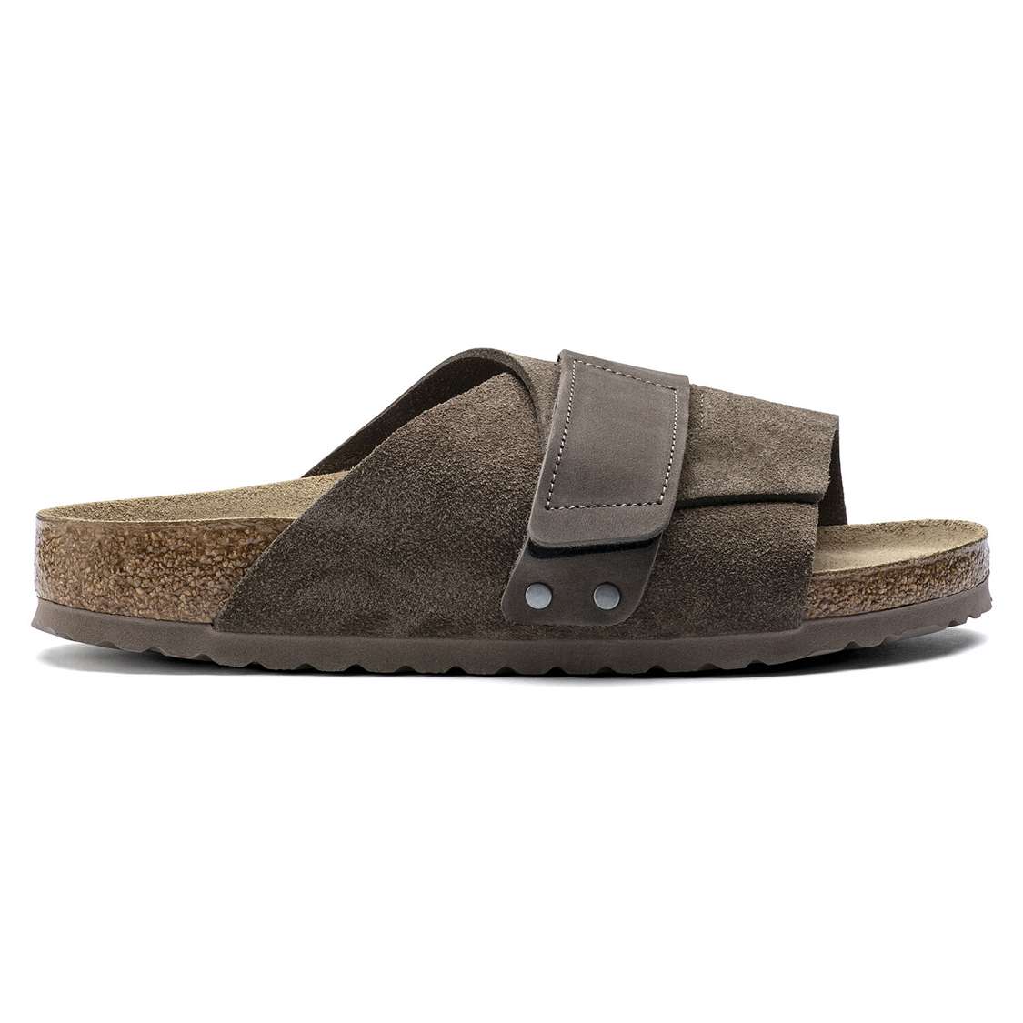 Birkenstock Kyoto Suede Leather One Strap Sandals Grey | FnQF65FrQqt