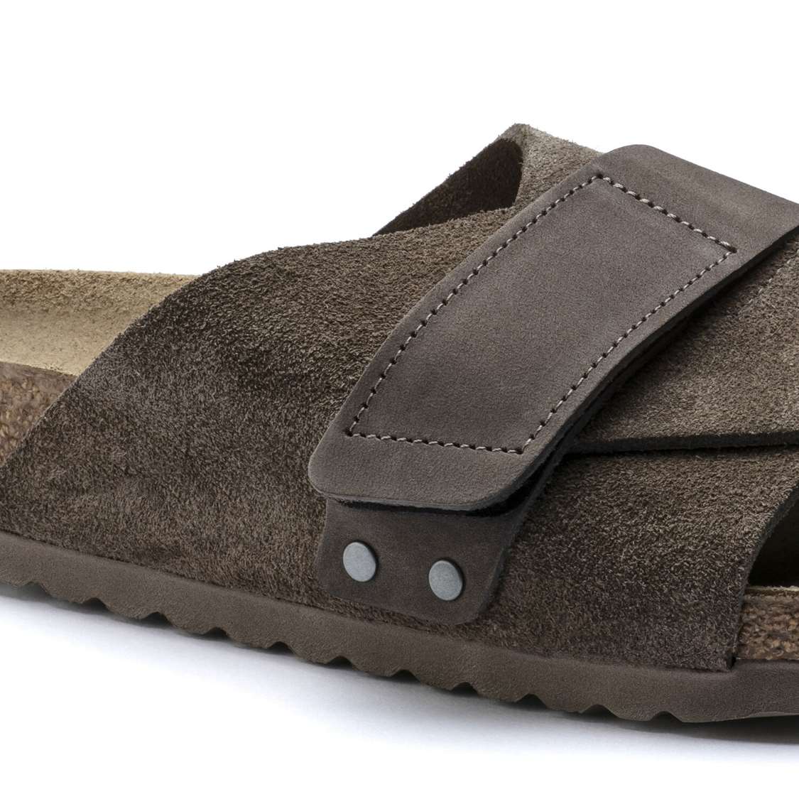 Birkenstock Kyoto Suede Leather One Strap Sandals Grey | FnQF65FrQqt