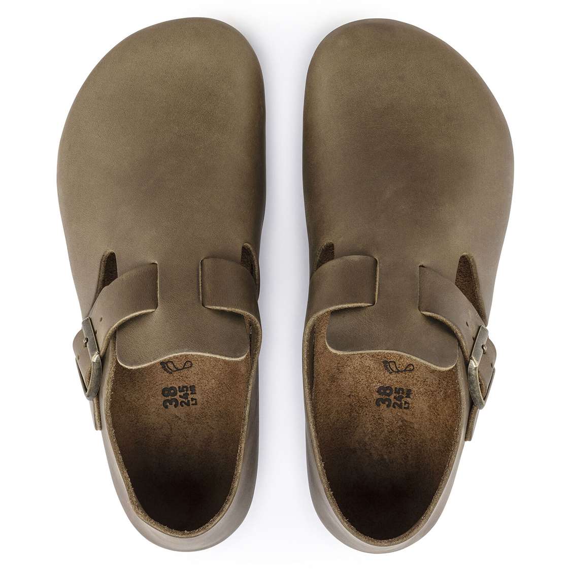 Birkenstock London Oiled Leather Low Shoes Khaki | FUYpdKgecDR