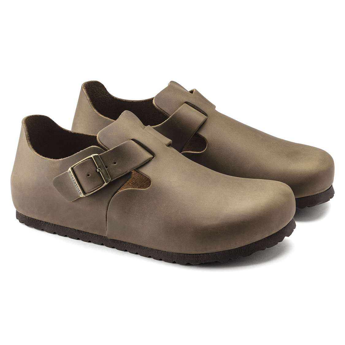 Birkenstock London Oiled Leather Low Shoes Khaki | FUYpdKgecDR