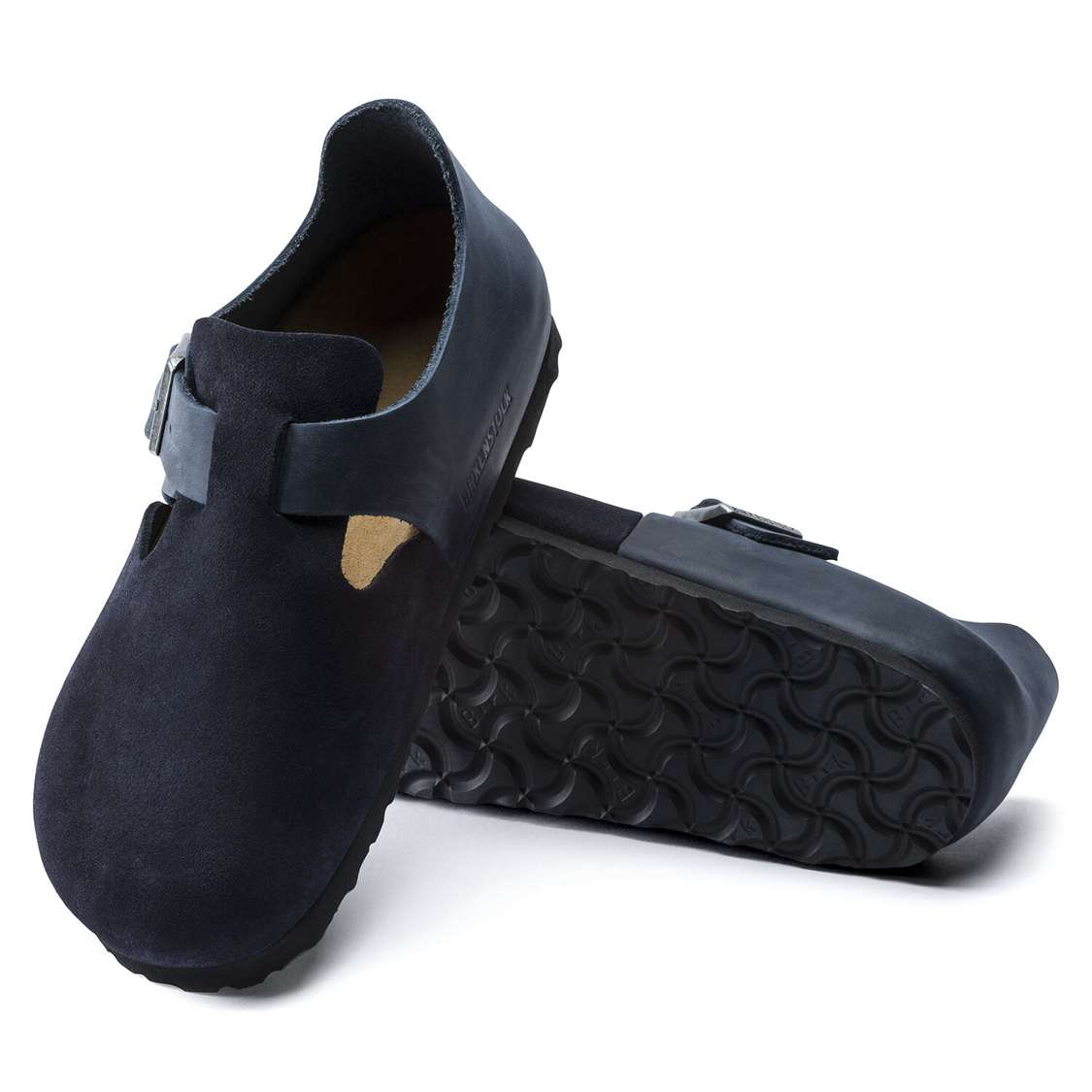 Birkenstock London Oiled Leather/Suede Leather Low Shoes Blue | Db9OmWzCoUV