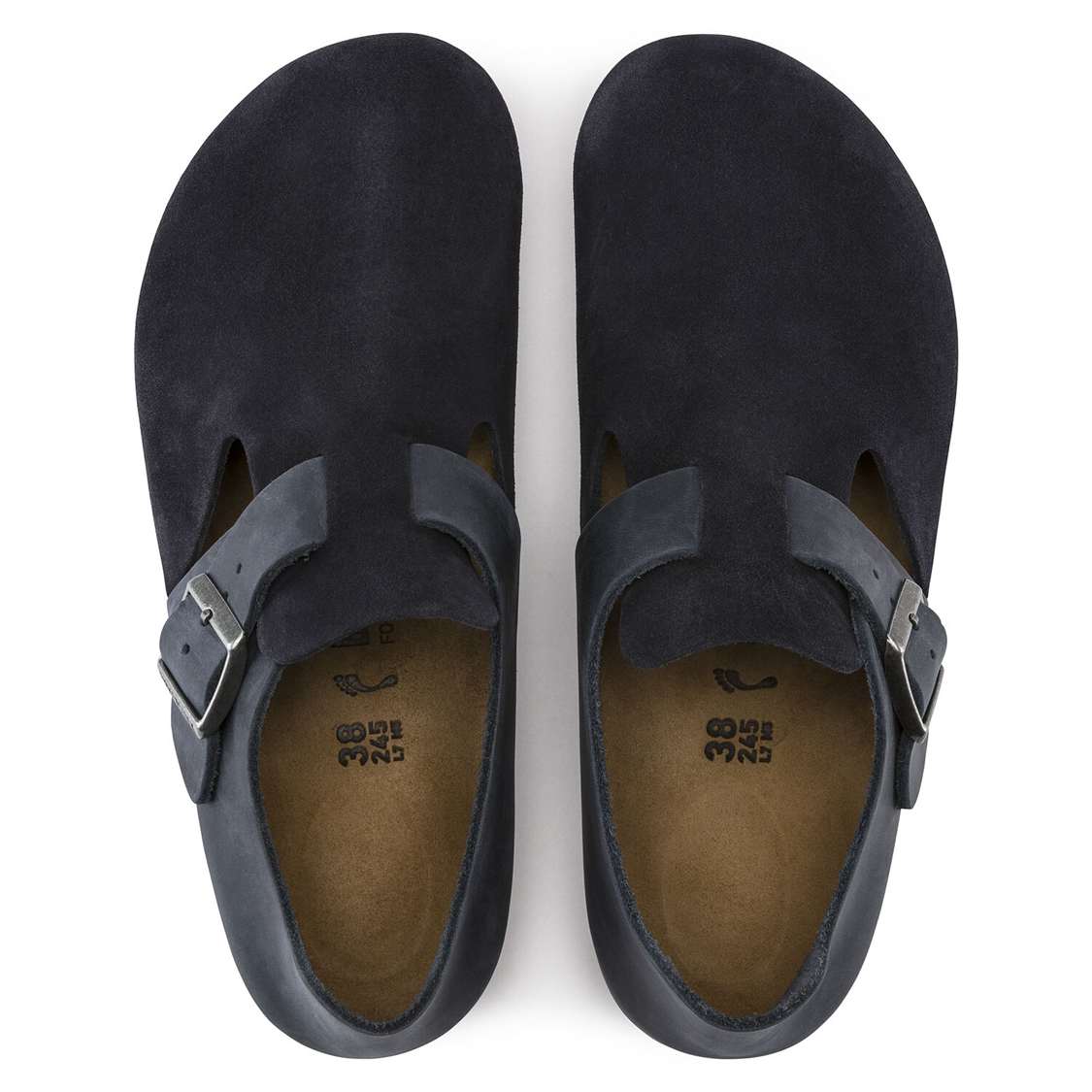 Birkenstock London Oiled Leather/Suede Leather Low Shoes Blue | Db9OmWzCoUV