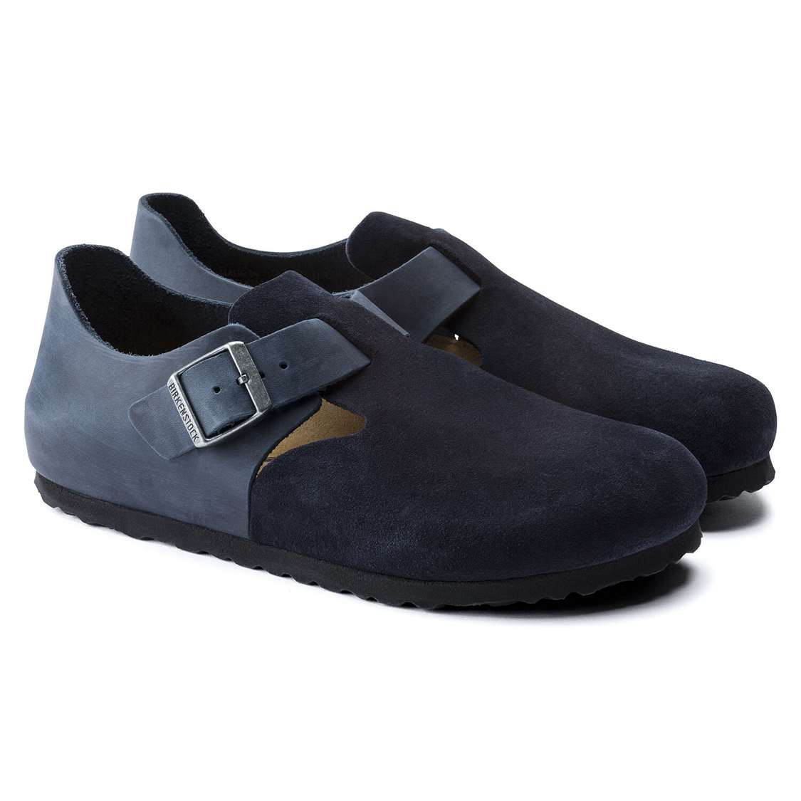 Birkenstock London Oiled Leather/Suede Leather Low Shoes Blue | Db9OmWzCoUV