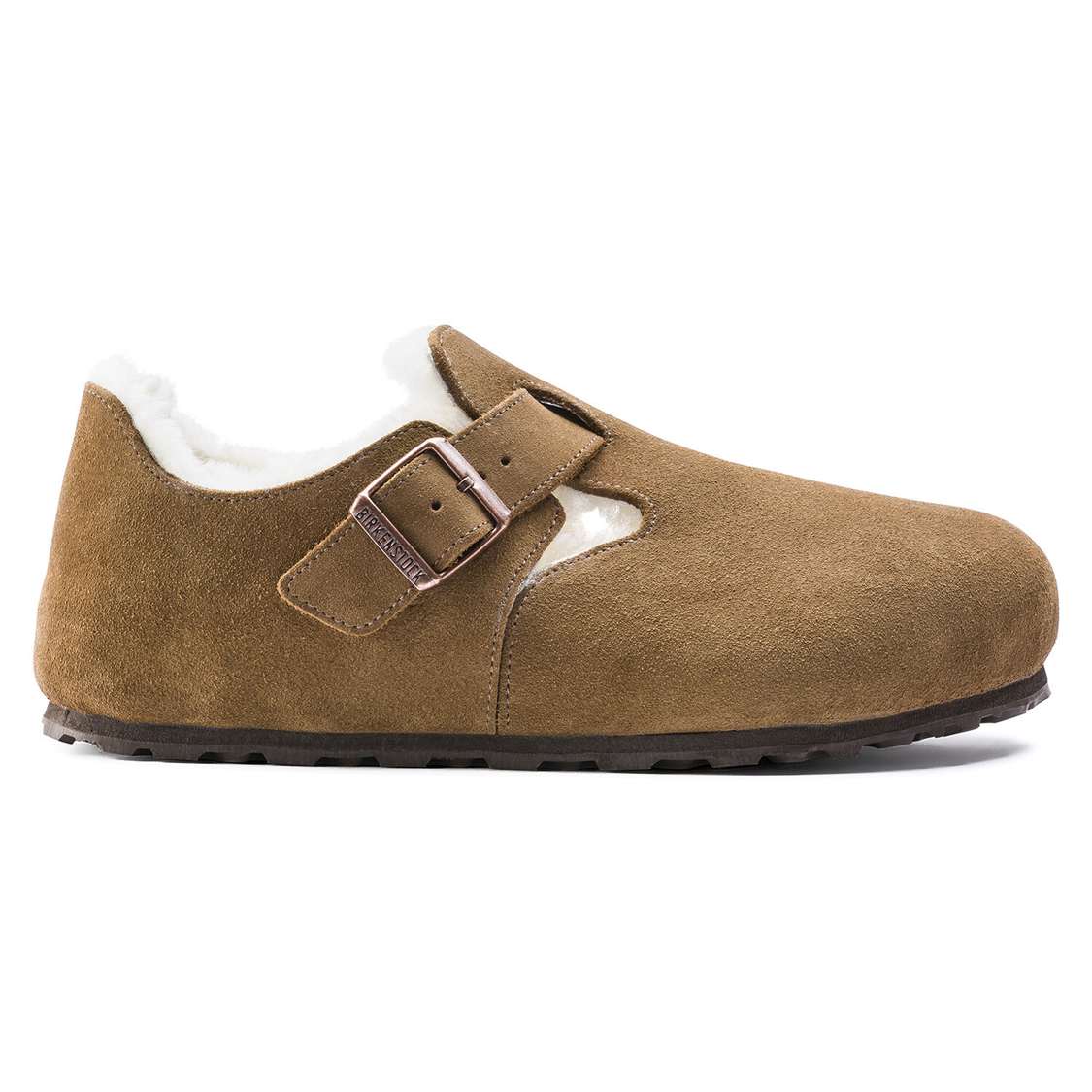 Birkenstock London Shearling Suede Leather Low Shoes Brown | ruuK8IdwVsW