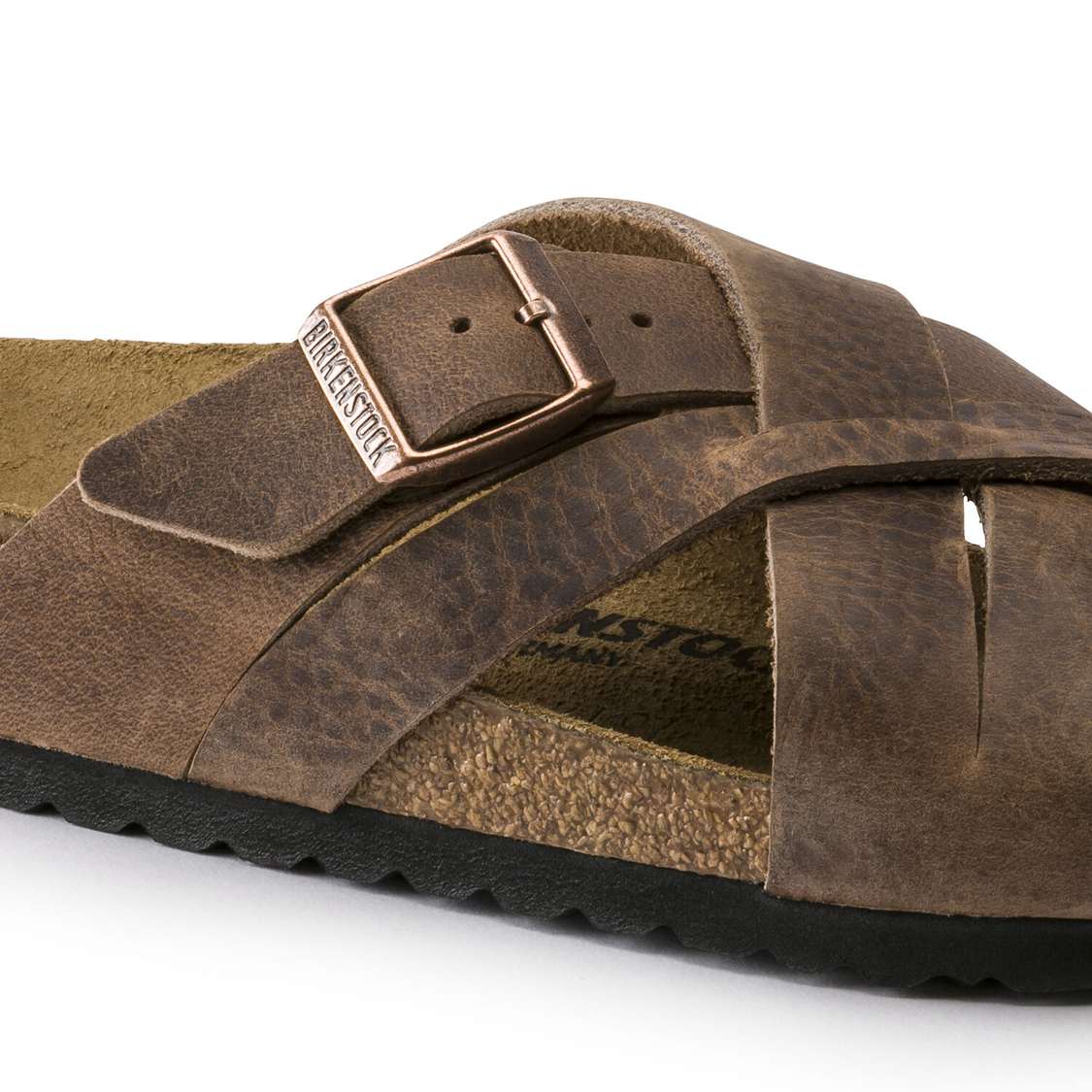 Birkenstock Lugano Oiled Leather Two Strap Sandals Yellow | HP7mmEBLAud