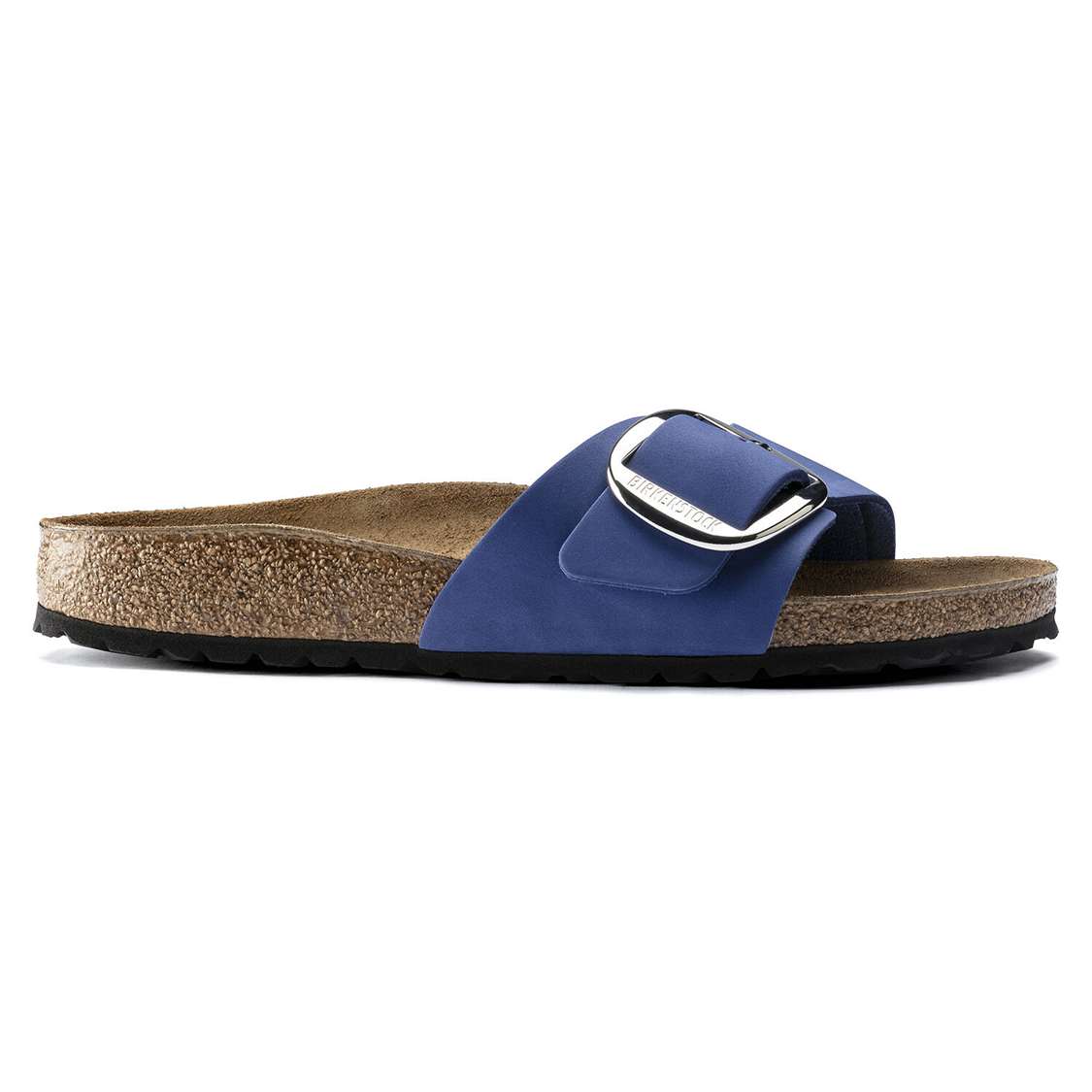 Birkenstock Madrid Big Buckle Nubuck Leather One Strap Sandals AZURE Blue | TZztBVuTv9M