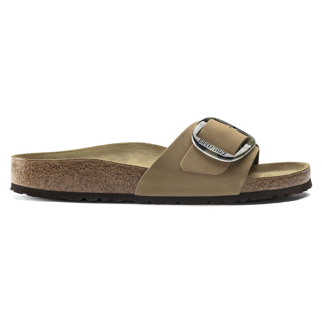 Birkenstock Madrid Big Buckle Nubuck Leather One Strap Sandals Green | hDkikdAF713