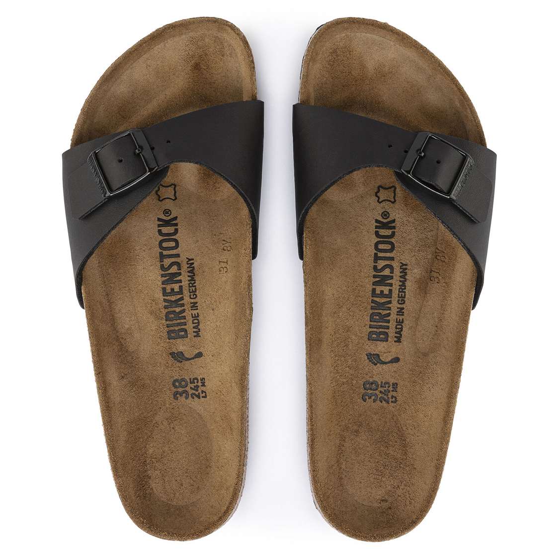 Birkenstock Madrid Birko-Flor One Strap Sandals Black | APxFHYmcnYi