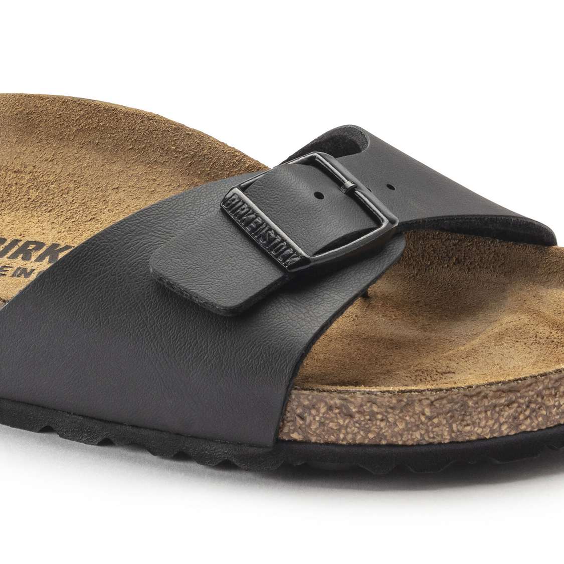 Birkenstock Madrid Birko-Flor One Strap Sandals Black | APxFHYmcnYi