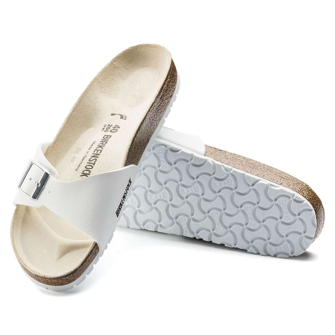 Birkenstock Madrid Birko-Flor One Strap Sandals White | BOyXKupBW7v