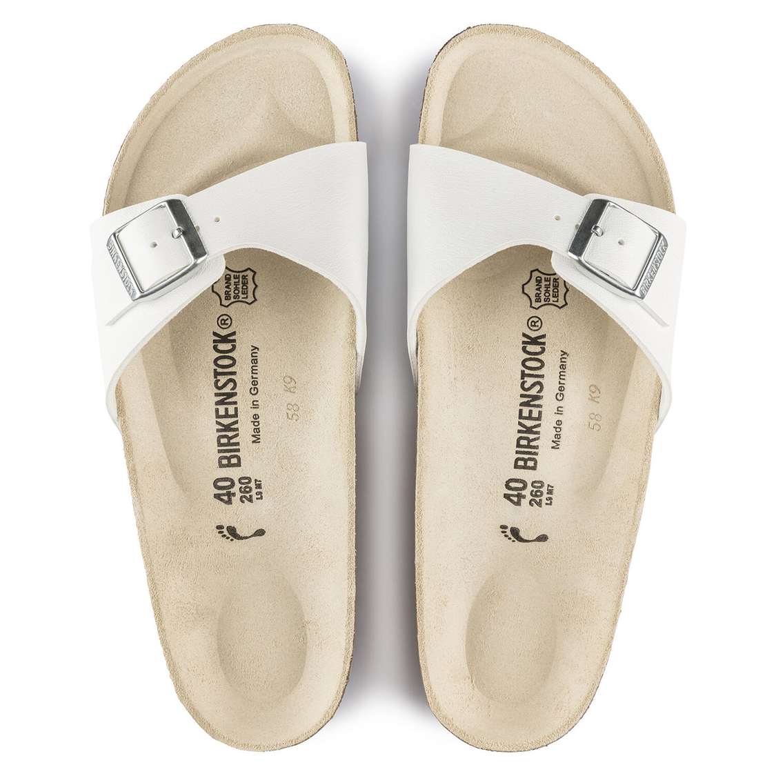 Birkenstock Madrid Birko-Flor One Strap Sandals White | BOyXKupBW7v