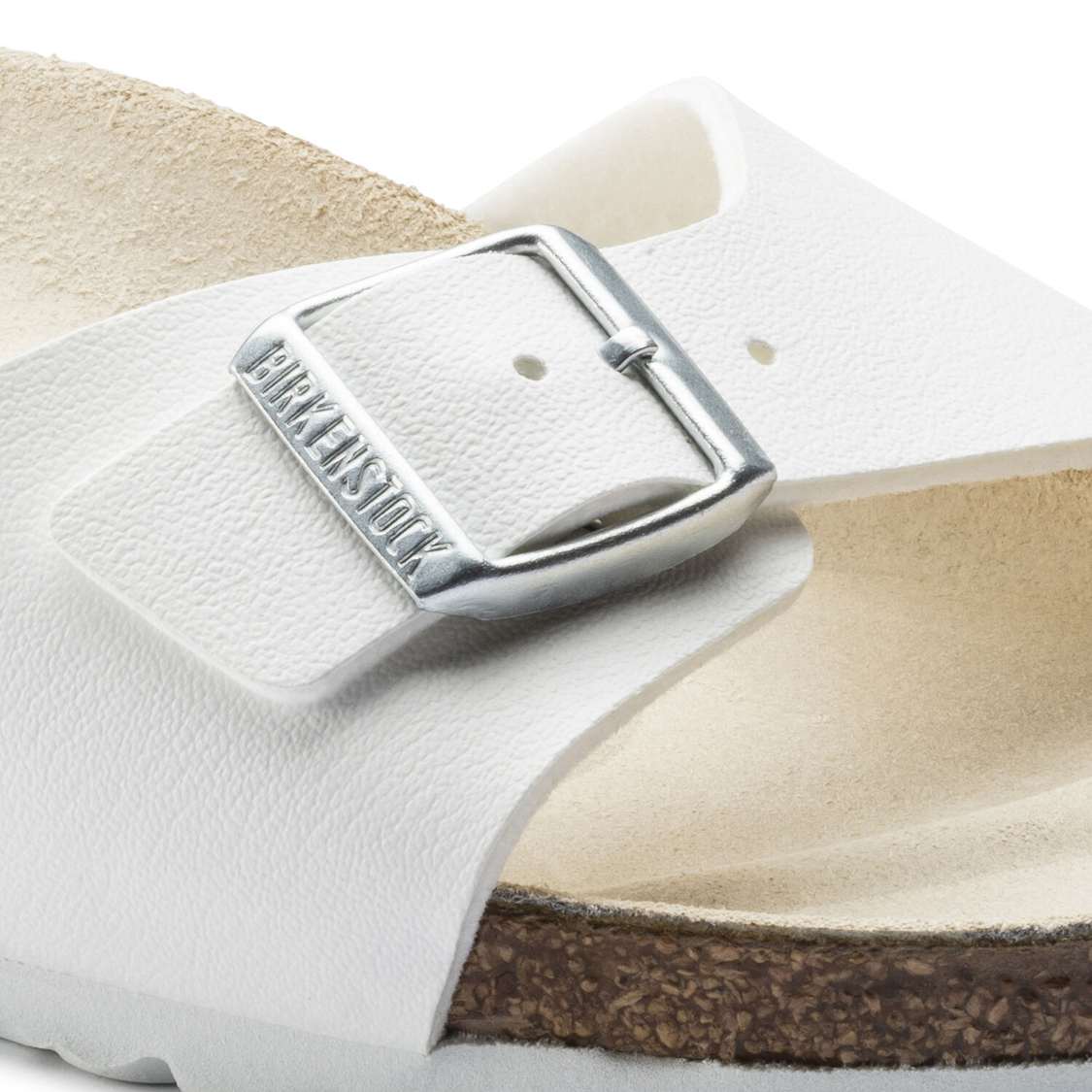 Birkenstock Madrid Birko-Flor One Strap Sandals White | BOyXKupBW7v