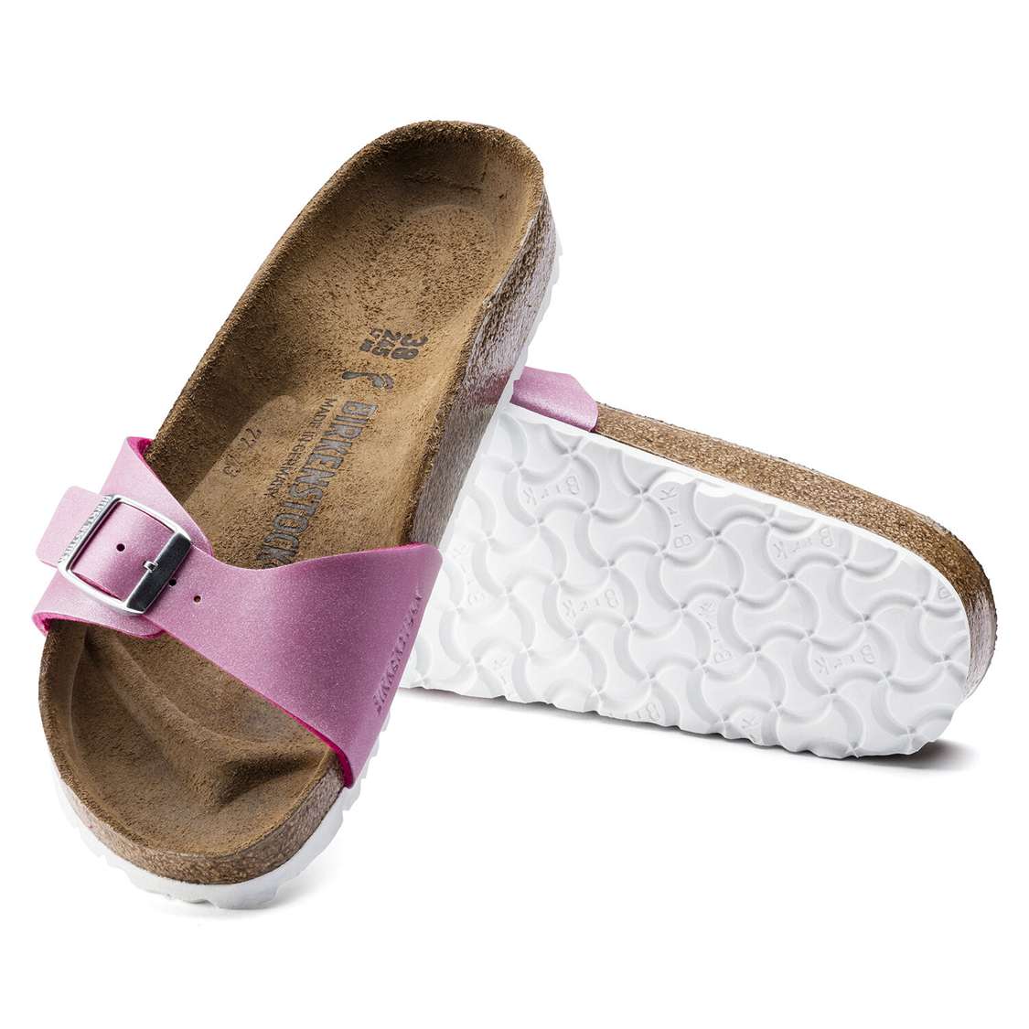 Birkenstock Madrid Birko-Flor One Strap Sandals Fuchsia | BaHSxwWcB4Q