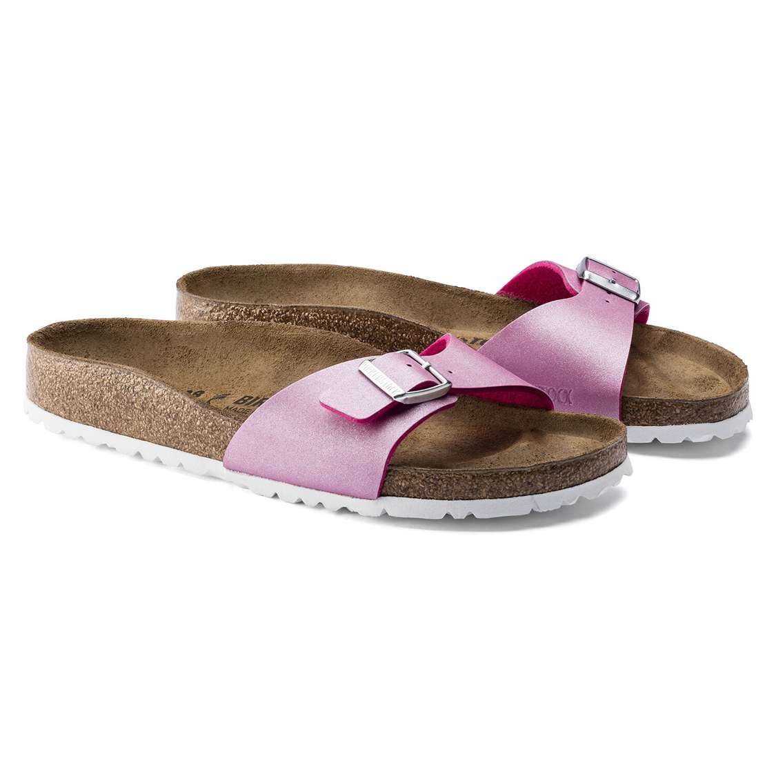 Birkenstock Madrid Birko-Flor One Strap Sandals Fuchsia | BaHSxwWcB4Q