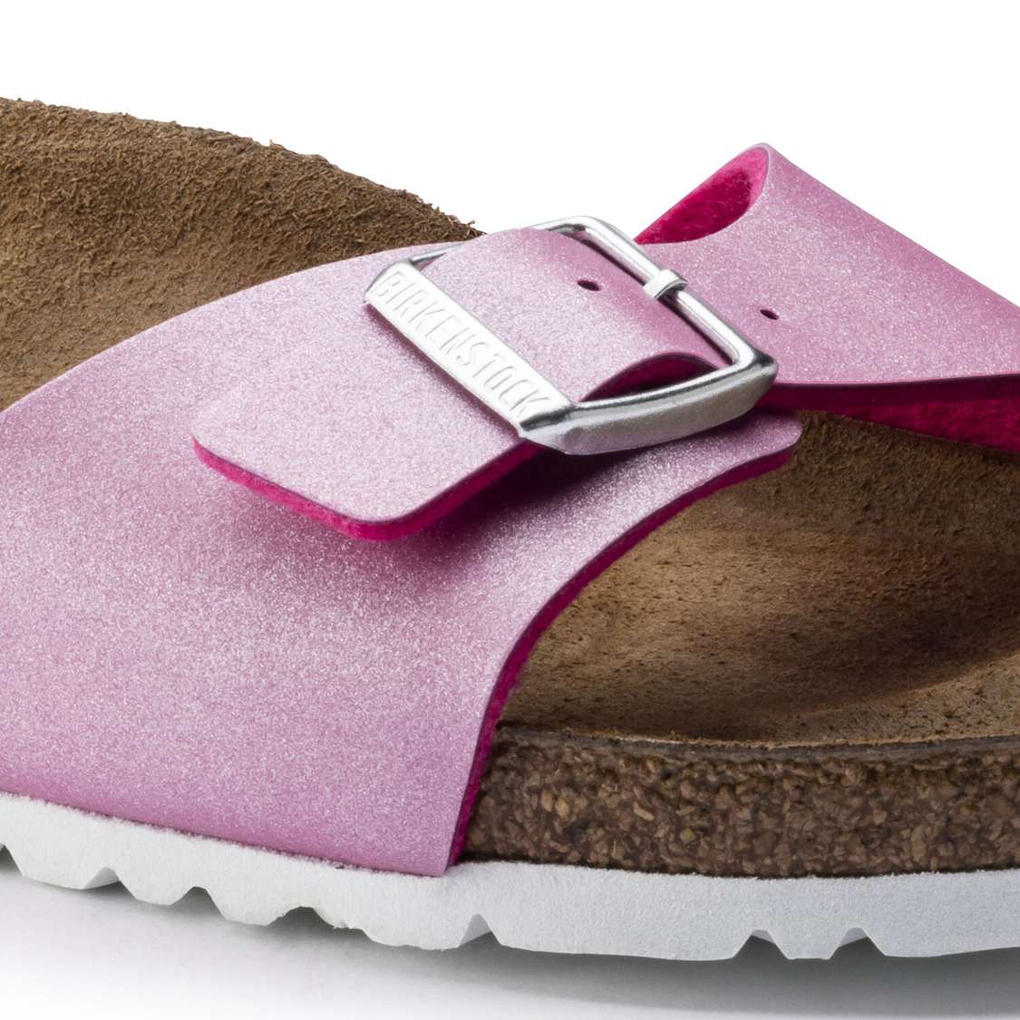 Birkenstock Madrid Birko-Flor One Strap Sandals Fuchsia | BaHSxwWcB4Q