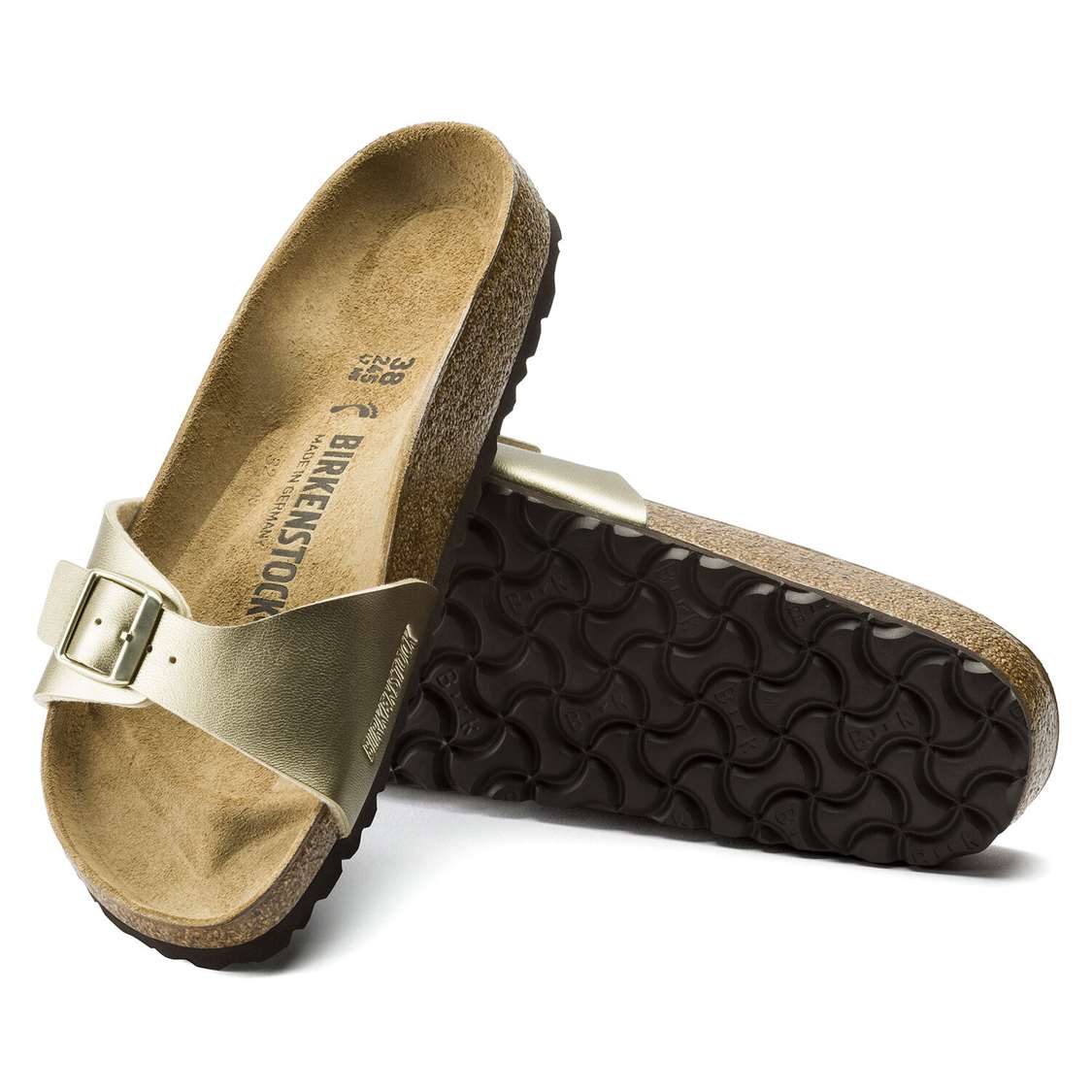 Birkenstock Madrid Birko-Flor One Strap Sandals Gold | Ei6VmIpiirI