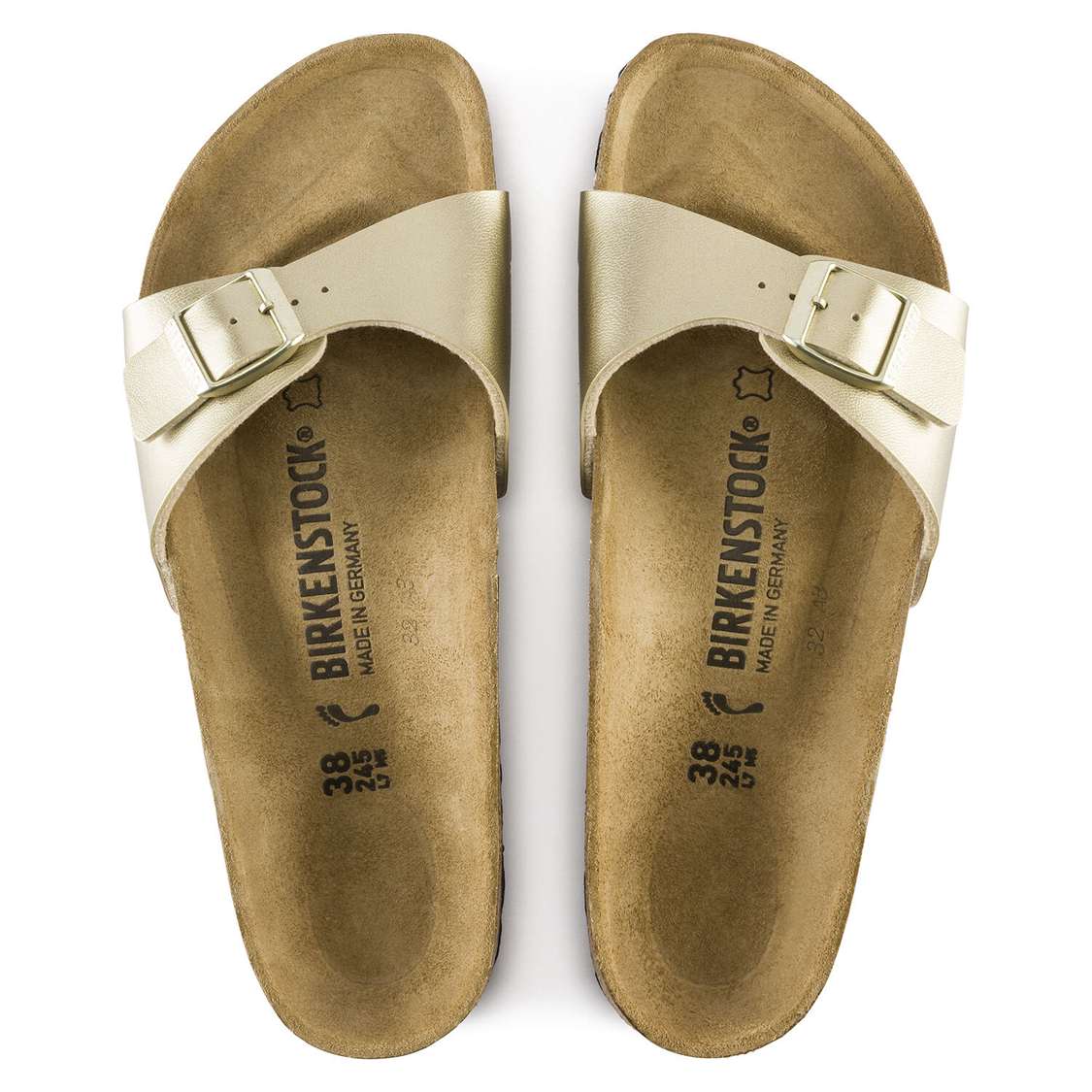 Birkenstock Madrid Birko-Flor One Strap Sandals Gold | Ei6VmIpiirI