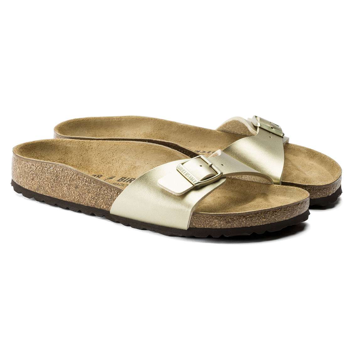 Birkenstock Madrid Birko-Flor One Strap Sandals Gold | Ei6VmIpiirI