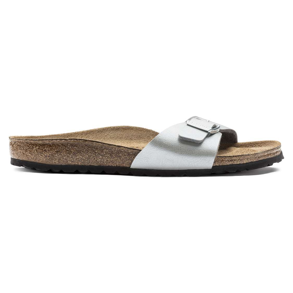 Birkenstock Madrid Birko-Flor One Strap Sandals Silver | QTlp6W8BaLC