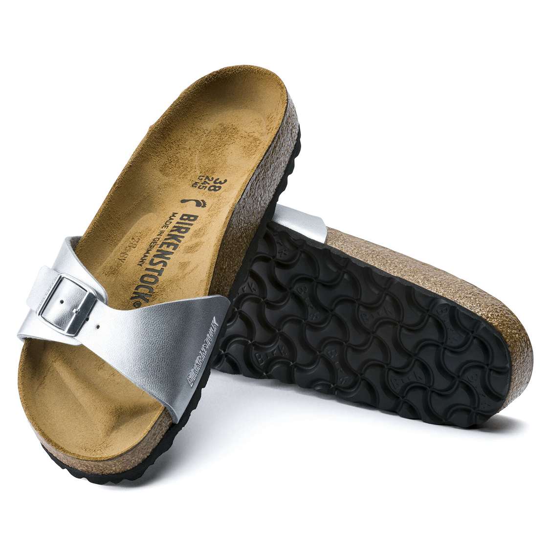 Birkenstock Madrid Birko-Flor One Strap Sandals Silver | Uj7fs8IJFM2